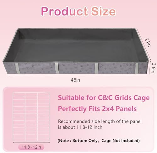 FunFurry Waterproof Guinea Pig Cage Liner 24x48 Dark Grey