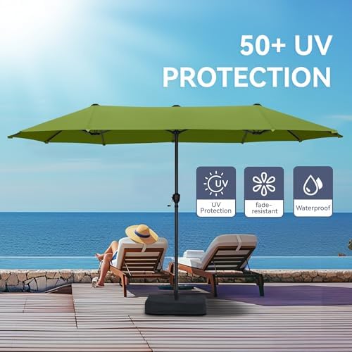 13ft Lime patio umbrella double-sided