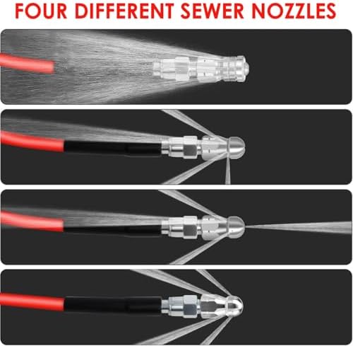 Professional sewer jetter kit for pressure washer 5800 PSI effective clog cleaning