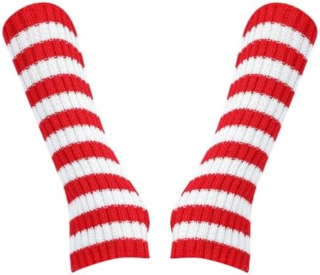 Fingerless Gloves For Women Gothic Striped Y2K Arm Warmers