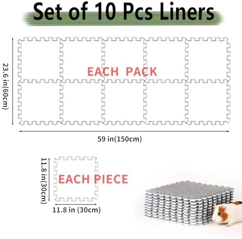 OnCPCare 10Piece 11x11 Washable Fleece Mat Set for Guinea Pigs