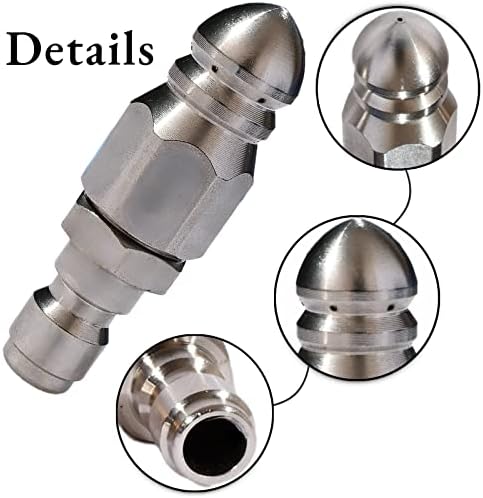 Pressure Washer Sewer Jetter Nozzle 5000 PSI 2 Pack