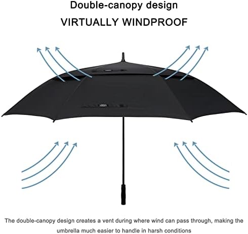 G4Free 72 Inch Automatic Golf Umbrella with Double Canopy Ventilation and Windproof Design