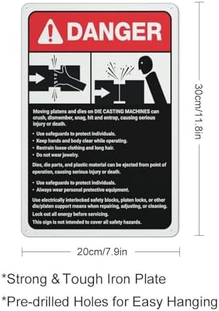 Danger Die Casting Machine Guidelines Sign