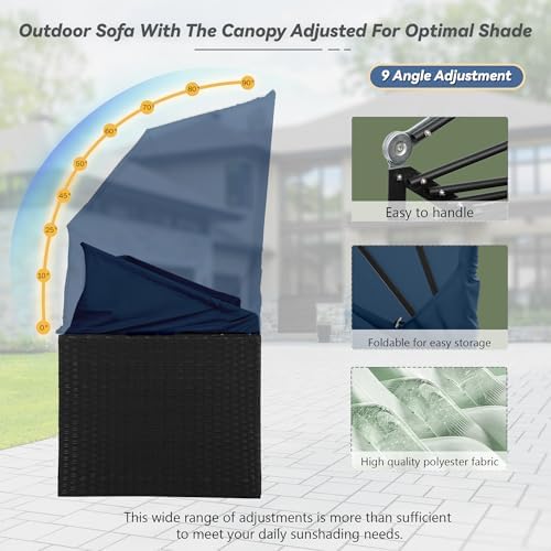 8-Piece Outdoor Patio Set Weather-Resistant Sun-Shading