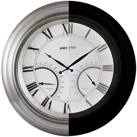 Elegant 24-Inch Waterproof Outdoor Clock for Garden Patio