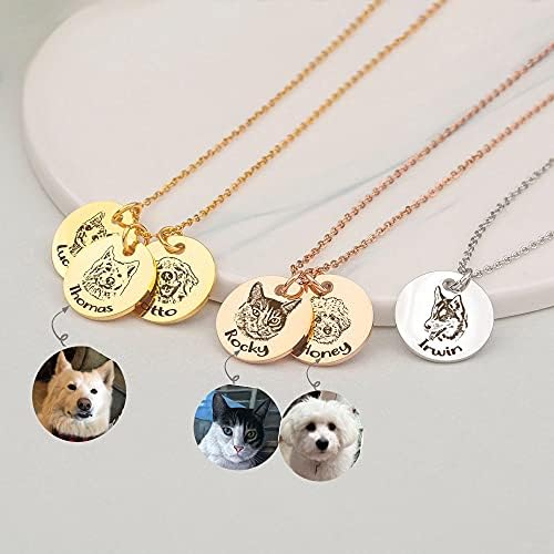 Anavia Personalized Pet Portrait Necklace with Multi Disc Design