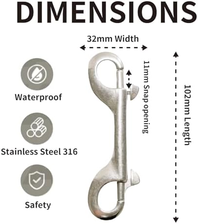 YUEX MER 316 Stainless Steel Double Ended Snap Clip 70g
