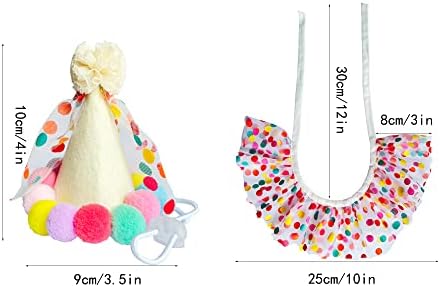 Cat Dog Princess Costume Set with Bandana Scarf and Party Hat
