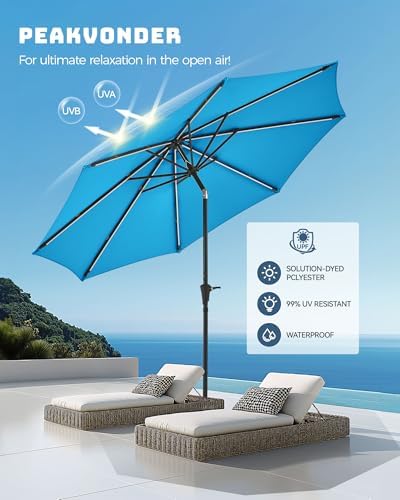 LUXury patio umbrella with SOLAr Lights