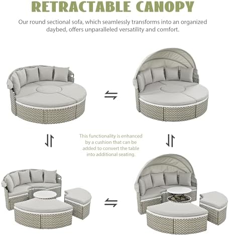 Beautiful Weather-Resistant Rattan Daybed Set