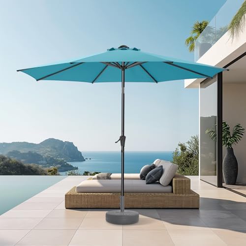 9ft patio umbrella light blue UPF50 UV protection