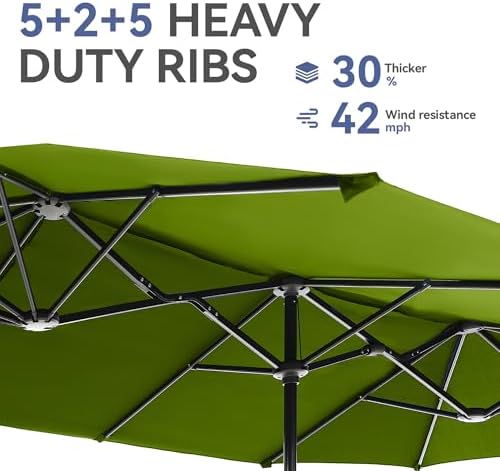 13ft Lime patio umbrella double-sided