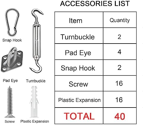 Amagenix Shade Sail Hardware Kit