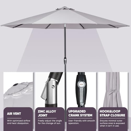 Sun in Style Tempera Outdoor Table Umbrella with Auto Tilt Durability