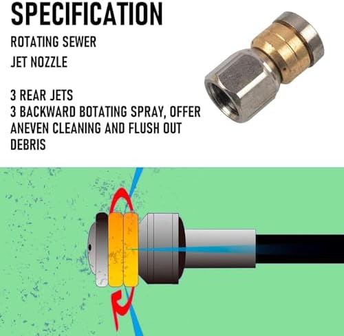 Efficient Drain Cleaner - Hourleey Sewer Jetter Kit for Pressure Washer