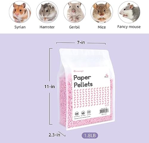 Niteangel Hamster Paper Pellets Bedding 18LB Pink
