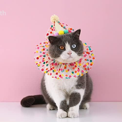 Cat Dog Princess Costume Set with Bandana Scarf and Party Hat