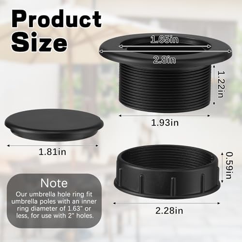 Secure Outdoor Umbrella Hole Plug Set