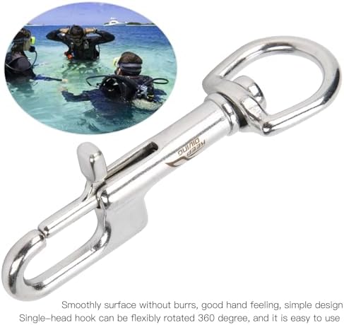 Qiilu Durable Stainless Steel Diving Clips Ergonomic Design 90mm