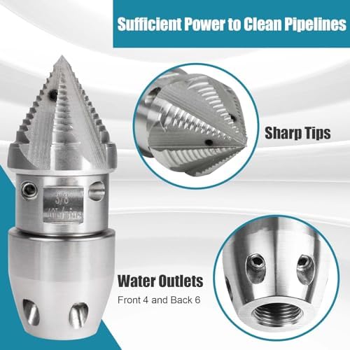 Bghdas 70 LMIN Stainless Steel 38 NPT Cleaning Nozzle Silver Head