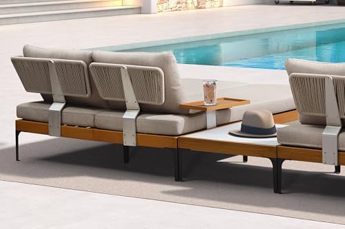 Purple Leaf 7 Piece Outdoor Sofa Set with Daybed Tables