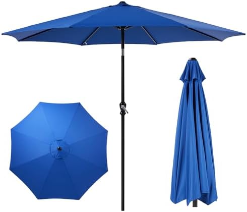 Sweetcrispy 9FT Patio Umbrella with Tilt and Crank