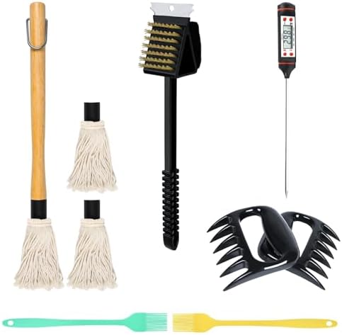 10-Piece BBQ Mop and Grill Brush Set for Ultimate Grilling Success
