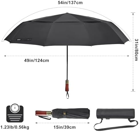 G4Free 54 Inch Windproof Golf Umbrella for Travel