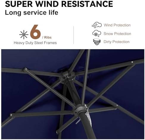 9 Foot Outdoor Patio Umbrella with UV Protection and Waterproof Coating