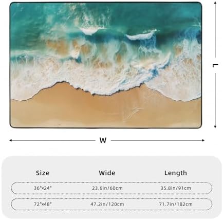Seaside Beach Flannel Non-Slip Floor Mat 36x24