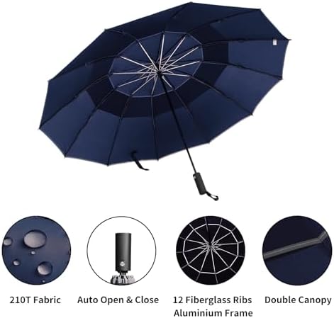 54 Inch Inverted Golf Umbrella Windproof for Rain