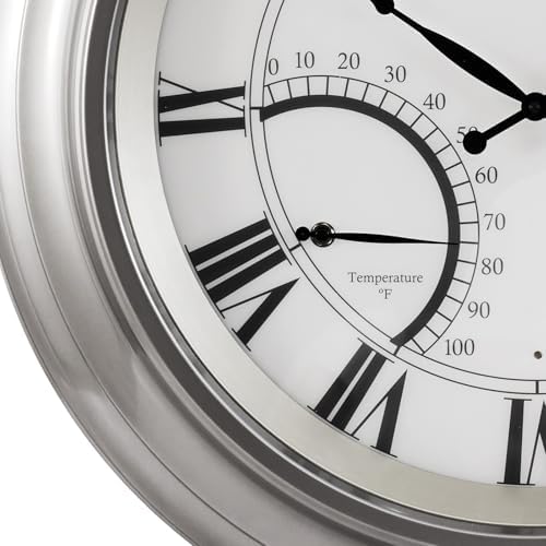 Elegant 24-Inch Waterproof Outdoor Clock for Garden Patio