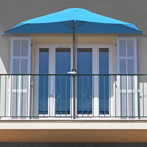 Pure Garden Half Umbrella 9 Ft Outdoor Shade