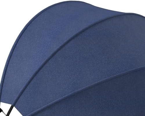 Outsunny 4-Piece Round Convertible Daybed Set with Cushions and Canopy - Dark Blue
