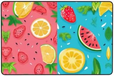 Colorful Fruits Flannel Non-Slip Mat 36x24 inches