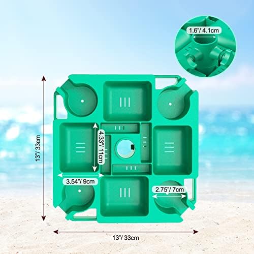Keten 16 Beach Umbrella Table Tray with Multi-Purpose Storage
