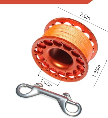98FT Aluminum Diving Reel with Orange Line