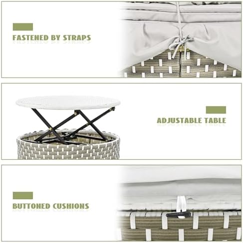 Beautiful Weather-Resistant Rattan Daybed Set