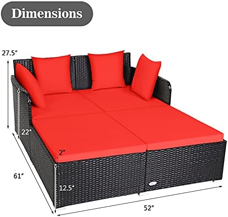 Relax in Style outdoor rattan daybed HAPPYGRILL