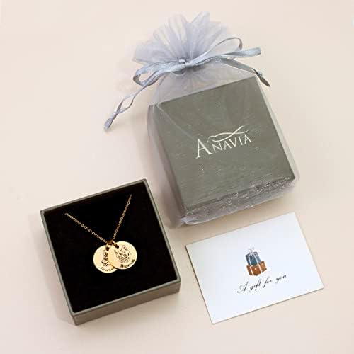 Anavia Personalized Pet Portrait Necklace with Multi Disc Design