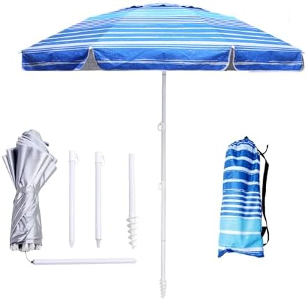 65ft Beach Umbrella with Sand Anchor UV Protection