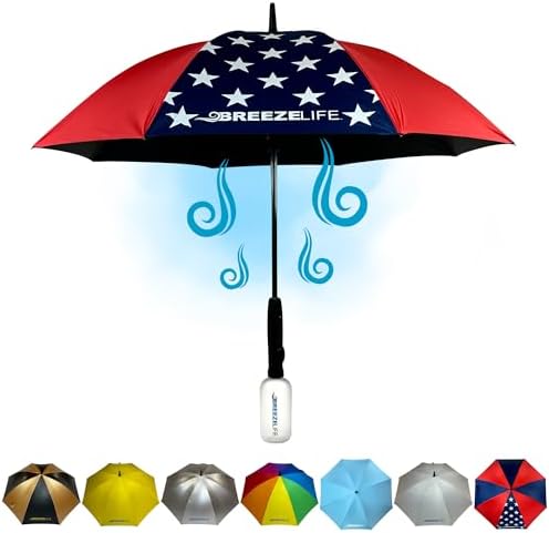 Original Breeze Life District Sun Umbrella with Built-in Fan and Mist