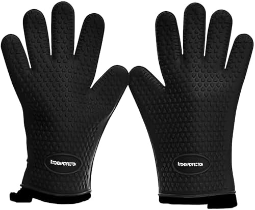 Set of 4 Extreme Heat Resistant Silicone Oven Gloves with Waterproof Protection