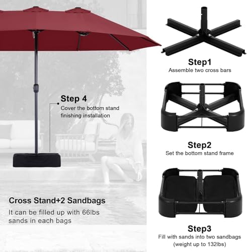 MasterCanopy patio umbrella with base