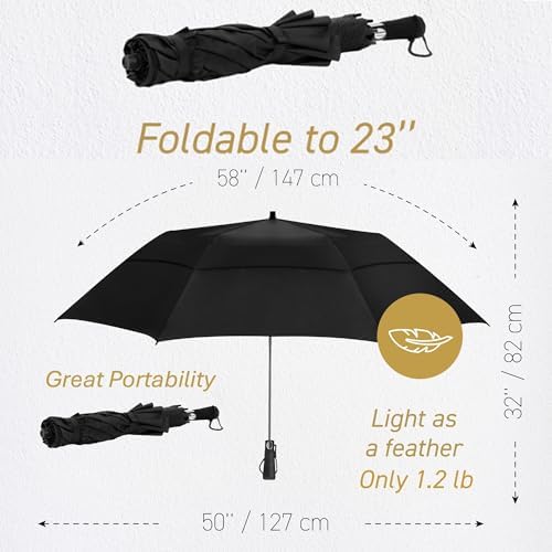 EEZ-Y Golf Umbrella Windproof Double Canopy Lightweight Compact for Travel