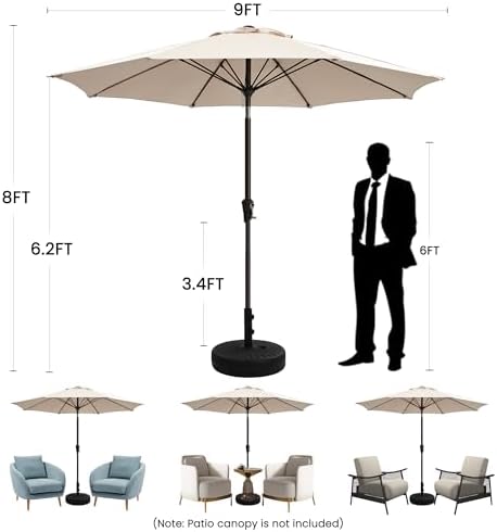 Sturdy 9FT patio umbrella with push-button tilt easy setup