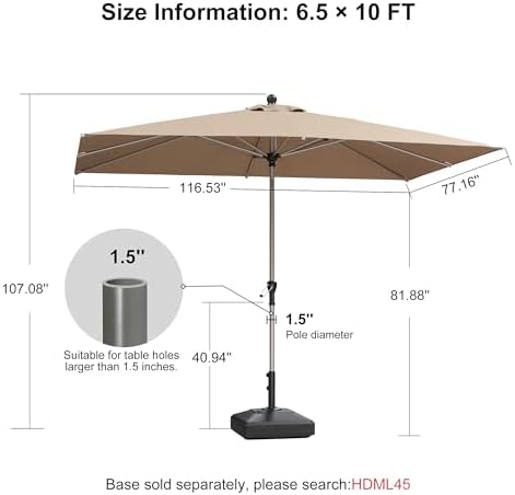 Elegant Purple Patio Umbrella with Tilt Adjustment for 65x10 PoolsLawns