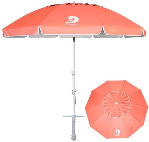 8-Foot UV Protection Beach Umbrella with Sand Anchor