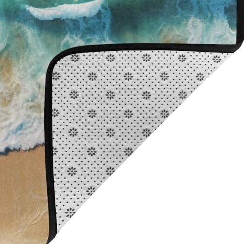 Seaside Beach Flannel Non-Slip Floor Mat 36x24
